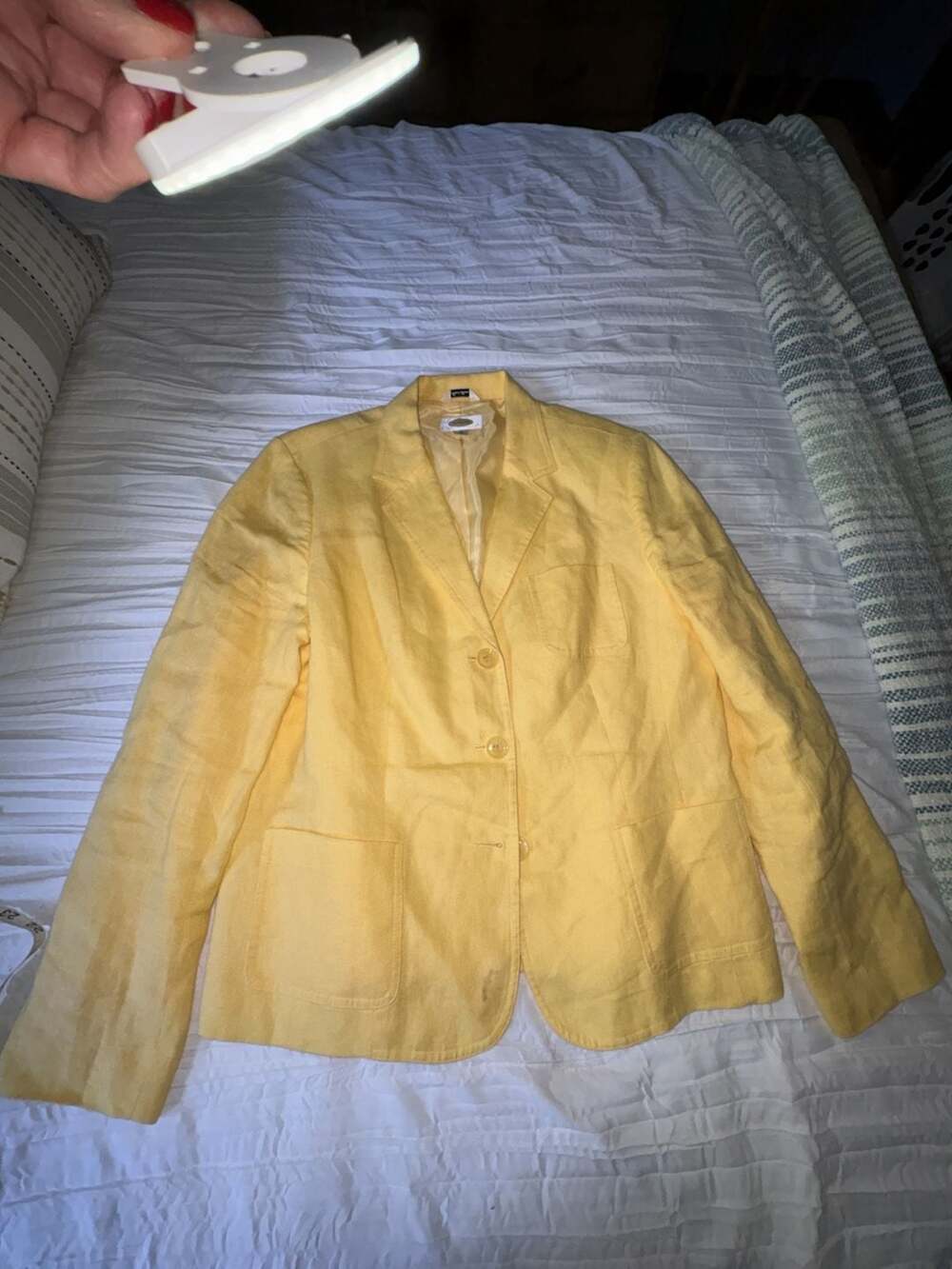 Talbots Yellow Linen Blend Blazer Jacket Size 14